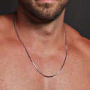 Colar de Corrente Fina de 1/2/3MM para Homens e Mulheres, Corrente de Elo Quadrado em Aço Inoxidável, Joia Unissex Masculina para Presente