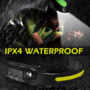 Usb recarregável led sensor farol cob cabeça tocha luz de trabalho à prova dwaterproof água para pesca acampamento lanterna