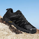 Hikeup sapatos de caminhada masculinos camurça couro ao ar livre sapatos resistentes ao desgaste masculino trekking caminhada caça tênis tático