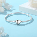 Original 925 prata esterlina pulseiras amor coração clipe encantos contas cobra correntes para mulheres rosa ouro diy jóias de luxo