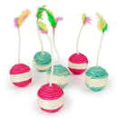 1pc brinquedo do gato sisal coçar bola treinamento brinquedo interativo para gatinho gato de estimação suprimentos brinquedo de penas brinquedos do gato interativos