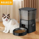 Rojoeco alimentador automático para animais de estimação, versão com botão, dispensador automático de comida para gatos, acessórios, controle inteligente, alimentador para animais de estimação para gatos, cães, alim