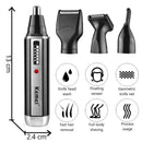 Kemei 4 em 1 aparador para homens elétrico nariz e orelha aparador recarregável para cabelo barba nariz e orelha limpador aliciamento conjunto