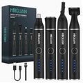 Aparador corporal masculino, kit de aliciamento 4 em 1, aparador multifuncional para nariz, barba, sobrancelha, área privada, aparador de pelos, ferramentas de cuidados pessoais