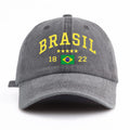 Boné de beisebol lavado com estampa de brasil para adultos, estilo retrô minimalista, casual, macio, ajustável, chapéu de pai, perfeito como presente, 1 peça