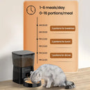Rojoeco alimentador automático para animais de estimação, versão com botão, dispensador automático de comida para gatos, acessórios, controle inteligente, alimentador para animais de estimação para gatos, cães, alim