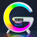 Multifuncional carregador sem fio suporte almofada rgb luz despertador alto-falante para iphone samsung xiaomi mini estação doca de carregamento rápido