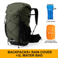 Mochilas de Hiking de 45L com Estrutura Interna e Capa de Chuva para Camping, Backpacking e Viagens