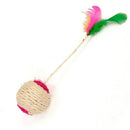 1pc brinquedo do gato sisal coçar bola treinamento brinquedo interativo para gatinho gato de estimação suprimentos brinquedo de penas brinquedos do gato interativos