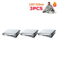 Cobertor térmico de emergência ao ar livre, primeiros socorros de sobrevivência, kit de resgate militar, windproof, impermeável, folha, camping, 1-10pcs