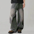 Calça jeans masculina de quatro estações, versão coreana, estudante, casual, alta rua, reta, solta, perna larga, preto, cinza, azul, baggy jean