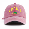 Boné de beisebol lavado com estampa de brasil para adultos, estilo retrô minimalista, casual, macio, ajustável, chapéu de pai, perfeito como presente, 1 peça