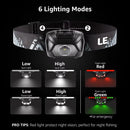 6 modos usb recarregável farol ipx4 à prova dwaterproof água lanternas led lâmpada de cabeça com luz verde vermelha para pesca ao ar livre