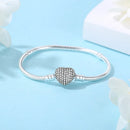 Original 925 prata esterlina pulseiras amor coração clipe encantos contas cobra correntes para mulheres rosa ouro diy jóias de luxo