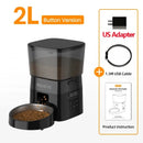 Rojoeco alimentador automático para animais de estimação, versão com botão, dispensador automático de comida para gatos, acessórios, controle inteligente, alimentador para animais de estimação para gatos, cães, alim