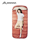 BISINNA Grande Saco de dormir para acampamento, leve, 3 estações, solto, largo, tamanho longo, para descanso adulto, caminhadas, pesca