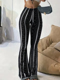 Calças femininas retro impressão queimado leggings sexy fino ajuste calças casuais estilo rua 2025 primavera verão moda calças compridas