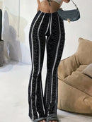 Calças femininas retro impressão queimado leggings sexy fino ajuste calças casuais estilo rua 2025 primavera verão moda calças compridas