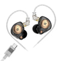 Kz edxpro2 edx pro 2 dinâmico no ouvido fone de ouvido alta fidelidade baixo fone de ouvido 3.5mm tpre-c plug opcional 2pin cabo destacável