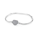 Original 925 prata esterlina pulseiras amor coração clipe encantos contas cobra correntes para mulheres rosa ouro diy jóias de luxo