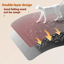 Tapete de areia extra grande para gatos, resistente, à prova d'água, 2 camadas, antiderrapante, lavável, protetor de piso para animais de estimação, caixa de areia