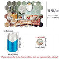 45 pçs espelho hexagonal adesivos de parede diy casa arte decorativa telhas adesivo para decoração casa