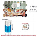 45 pçs espelho hexagonal adesivos de parede diy casa arte decorativa telhas adesivo para decoração casa