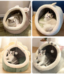 Cama de gato para dormir profundo, cama de desenho animado para animais de estimação, dobrável, removível, lavável, cama de dormir para cães pequenos, saco de chão, cama de gatos