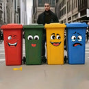 4 pçs/set dos desenhos animados rosto bin adesivos auto-adesivo decoração de casa para lata de lixo parede decoração do banheiro geladeira diversão temático decoração
