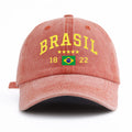 Boné de beisebol lavado com estampa de brasil para adultos, estilo retrô minimalista, casual, macio, ajustável, chapéu de pai, perfeito como presente, 1 peça