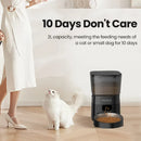 Rojoeco alimentador automático para animais de estimação, versão com botão, dispensador automático de comida para gatos, acessórios, controle inteligente, alimentador para animais de estimação para gatos, cães, alim