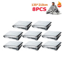 Cobertor térmico de emergência ao ar livre, primeiros socorros de sobrevivência, kit de resgate militar, windproof, impermeável, folha, camping, 1-10pcs