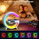 Multifuncional carregador sem fio suporte almofada rgb luz despertador alto-falante para iphone samsung xiaomi mini estação doca de carregamento rápido