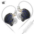 KZ ZSN Pro 2 Fones de ouvido intra-auriculares de metal esportivos com cancelamento de ruído Fones de ouvido de música Controladores híbridos 1BA + 1DD Fones de ouvido de graves HIFI
