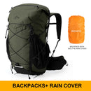 Mochilas de Hiking de 45L com Estrutura Interna e Capa de Chuva para Camping, Backpacking e Viagens