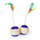 1pc brinquedo do gato sisal coçar bola treinamento brinquedo interativo para gatinho gato de estimação suprimentos brinquedo de penas brinquedos do gato interativos