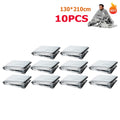 Cobertor térmico de emergência ao ar livre, primeiros socorros de sobrevivência, kit de resgate militar, windproof, impermeável, folha, camping, 1-10pcs