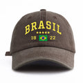 Boné de beisebol lavado com estampa de brasil para adultos, estilo retrô minimalista, casual, macio, ajustável, chapéu de pai, perfeito como presente, 1 peça