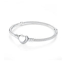 Original 925 prata esterlina pulseiras amor coração clipe encantos contas cobra correntes para mulheres rosa ouro diy jóias de luxo