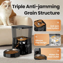 Rojoeco alimentador automático para animais de estimação, versão com botão, dispensador automático de comida para gatos, acessórios, controle inteligente, alimentador para animais de estimação para gatos, cães, alim