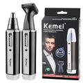Kemei 4 em 1 aparador para homens elétrico nariz e orelha aparador recarregável para cabelo barba nariz e orelha limpador aliciamento conjunto