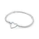 Original 925 prata esterlina pulseiras amor coração clipe encantos contas cobra correntes para mulheres rosa ouro diy jóias de luxo