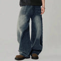 Calça jeans masculina de quatro estações, versão coreana, estudante, casual, alta rua, reta, solta, perna larga, preto, cinza, azul, baggy jean