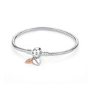 Original 925 prata esterlina pulseiras amor coração clipe encantos contas cobra correntes para mulheres rosa ouro diy jóias de luxo