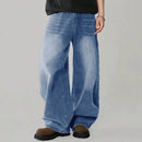 Calça jeans masculina de quatro estações, versão coreana, estudante, casual, alta rua, reta, solta, perna larga, preto, cinza, azul, baggy jean
