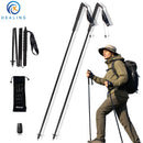 Bastões de Trekking em Fibra de Carbono Leves e Dobráveis para Adultos, Suprimentos para Camping, Bastões de Caminhada e Escalada Telescópicos