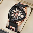 Moda árabe dial masculino relógios casual pulseira de silicone relógio de pulso esportivo masculino com calendário reloj hombre (sem caixa)