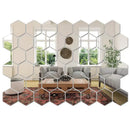 45 pçs espelho hexagonal adesivos de parede diy casa arte decorativa telhas adesivo para decoração casa