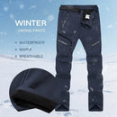 Calças de esqui masculinas acampamento velo forrado à prova dwaterproof água inverno isolado caminhadas trekking calças trabalho ao ar livre caça