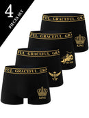 4 peça roupa interior masculina macio respirável confortável boxer briefs high-end preto casual esportes cuecas masculinas de alta qualidade